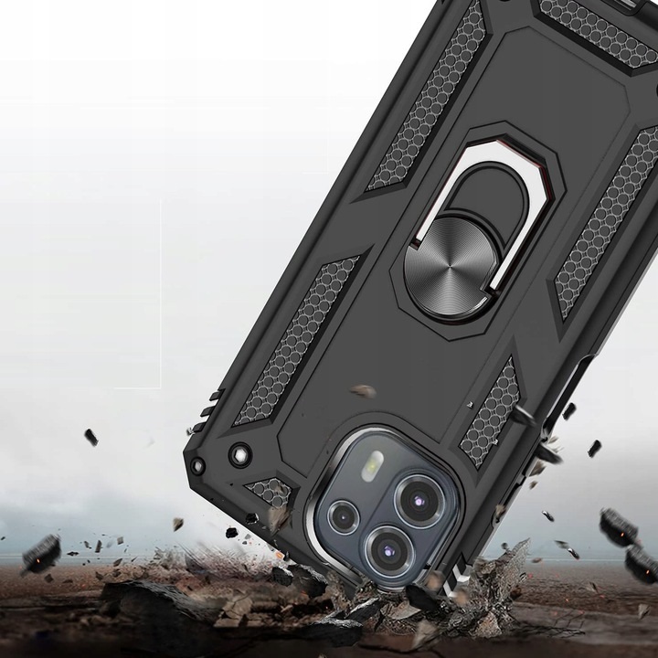 Protectores para celular  para Motorola  Edge 20 Lite Funda reforzada con anillo v2 Negro
